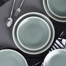 Serenity Stoneware Dinner Plate Set of 4 - Green and Cream