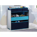 Design and Store 6-Bin Toy Organizer - Grey/Blue