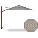 Treasure Garden, 11.5 Foot Aluminum Manual Octagon Cantilever Umbrella, Milano Char Strip on Bronze