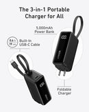 Anker Power Bank (30W, 5k, Fusion, Built-In USB-C Cable)