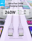 Anker USB-C to USB-C Cable (3 ft / 6 ft, 240W, Upcycled-Braided)