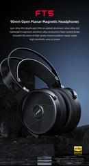 FiiO FT5 90mm Open Back Planar Magnetic Headphones
