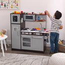 Uptown Wooden Play Kitchen and 30-Piece Play Food Accessories - Espresso