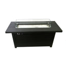AZ Patio Heaters Black Mocha Finish Aluminum Rectangular Fire Pit With Wind Screen