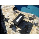 AZ Patio Heaters Black Mocha Finish Aluminum Rectangular Fire Pit With Wind Screen