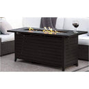 AZ Patio Heaters Black Mocha Finish Aluminum Rectangular Fire Pit With Wind Screen