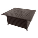 AZ Patio Heaters Rectangle Aluminum Slatted Fire Pit With Stainless Steel Propane Burner