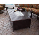 AZ Patio Heaters Rectangle Aluminum Slatted Fire Pit With Stainless Steel Propane Burner