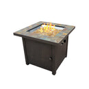 AZ Patio Heaters Square Slate Fire Pit in Bronze
