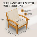 Laurent Acacia Outdoor Lounge Chair - Beige