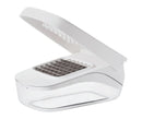 Vegetable Manual Food Chopper - Stainless Steel Blade, Dishwasher-Safe, White