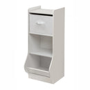 Upright Storage Nook With Reversible Basket - White