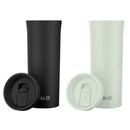Arabica 18oz Stainless Steel Travel Mug 2-pack - Black/Green