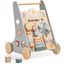 Wooden Baby Walker with Activity Center - Natural Wood