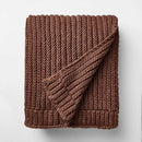 Rib Knit Throw - Burgundy