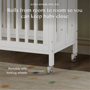 Rolli 9-in-1 Convertible All-Stages Crib with Bassinet & Toddler Bed Kits - White