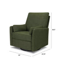 Ethan Swivel Recliner in Performance Forest Green Linen