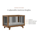 Hudson 3-in-1 Convertible Crib - Natural Walnut/Black