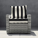 Outdoor Deep Seating Cushion - 24" W x 23" D Black Awning Stripe
