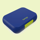 Bento-Style Lunch Box with Removable Divider - Navy Blue/Chartreuse