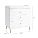 Gelato 3-Drawer Changer Dresser - White and Washed Natural