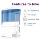 30-Cup Water Filtration Dispenser - Blue