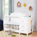 Charlie 4-in-1 Convertible Mini Crib-Changer - White