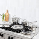 10pc Classic Stainless Steel Cookware Set - Silver