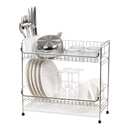 2-Tier Slim-Sized Dish Rack with Drain Spout