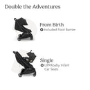 Minu Duo Stroller - Charcoal/Black Leather