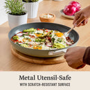 12" Ceramic Fry Pan with Lid - Silver