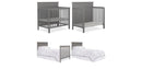 Ava 4-in-1 Mini Baby Crib with Daybed & Twin Bed Conversion - Steel Grey