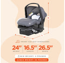 Ergonomic Rear-Facing Infant Car Seat - Magnolia Gray