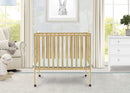 Folding Portable Mini Baby Crib - Natural Wood