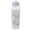 32oz Frost Floral Manual Straw Bottle - Blue