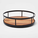 Wood Round Lazy Susan Spice Rack - Black