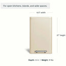 45L Rectangular Step Trash Can - Cream