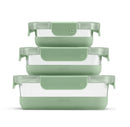 6-Piece Glass Food Storage Set - Green