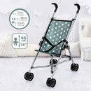Umbrella Stroller for Dolls - Green & White Stars