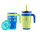 14oz 2pk Coldee Kids Mugs with Spill-Proof Straw - Lime Green