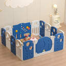 Baby Playpen, Adjustable Shape,14 Panels - Blue