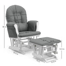 Storkcraft Premium Hoop Glider and Ottoman (White Base, Gray Cushion)