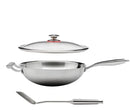 Everyday Tri-Ply Clad Stainless Steel Wok - Silver