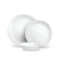 18pc Vitrelle Linen Weave Dinnerware Set: Basket Weave Pattern, Service for 6, Includes Plates & Bowls, Dishwasher-Safe