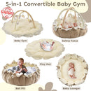 5-in-1 Thick & Plush Baby Play Gym - Cream