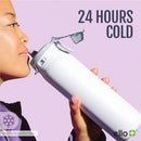Pop and Fill 22oz Stainless Steel Water Bottle Black