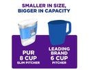 8 Cup Slim Water Filter Pitcher - Blue