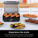 Sizzle 4-6 Serving Indoor Electric Grill W/ Nonstick Grill Plate Edge-to-Edge Heating GR100
