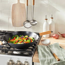 3pc Wok Tools Set Brown - ™: Stainless Steel & Wood Kitchen Utensils, Includes Skimmer, Turner, Ladle