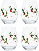 Winterberry Stemless Wine Glasses Set of 4
